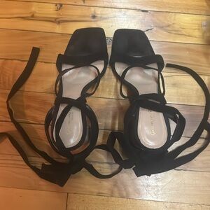 Gianvito Rossi Suede Lace up Sandals